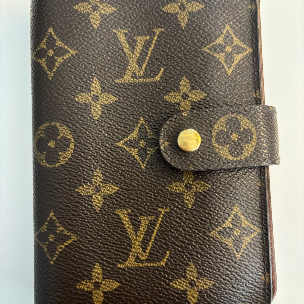 Louis Vuitton Brown and Gold Monogram Canvas Porte-Papier Zip Wallet